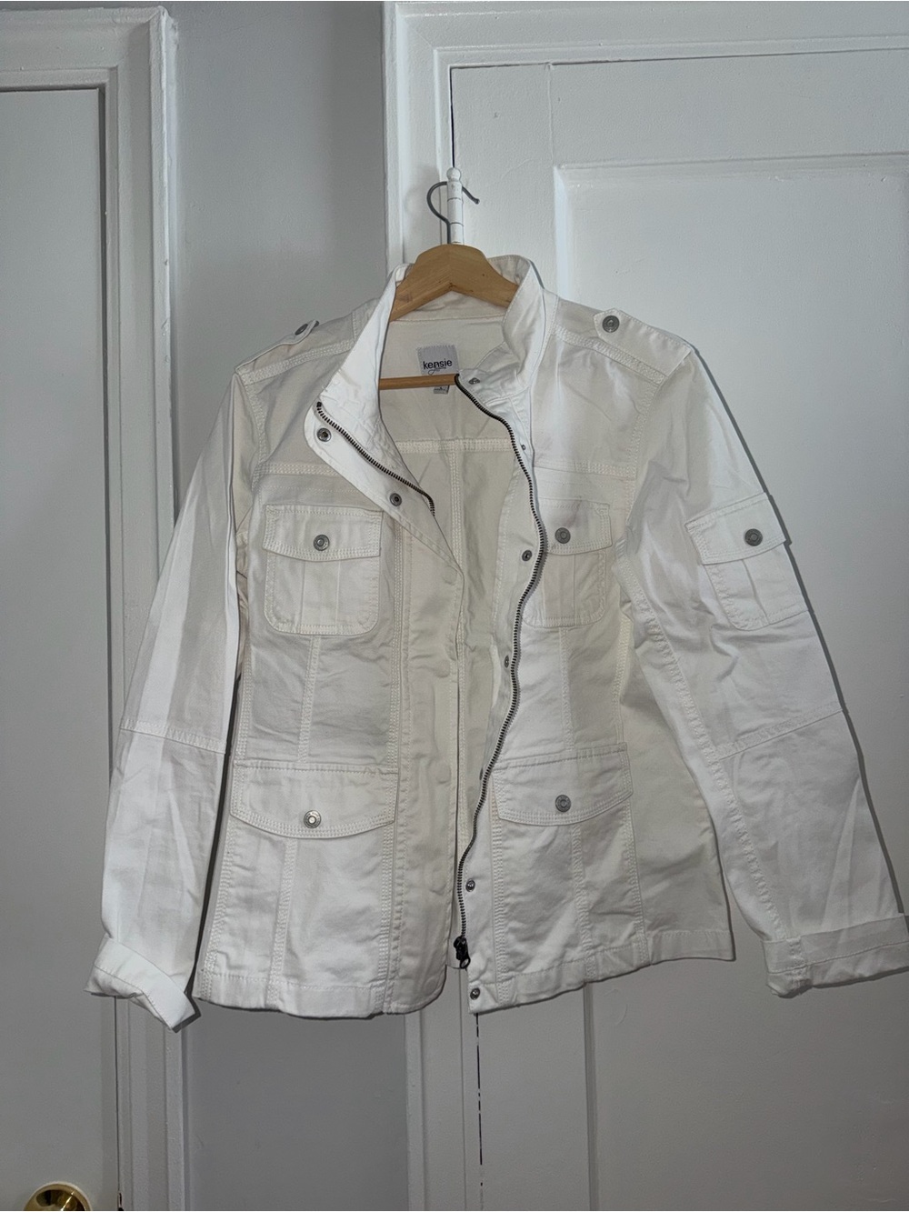 kensie White Utility Jacket - Women's Lightweight